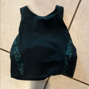 Athleta Black Tank Top with Green Accents